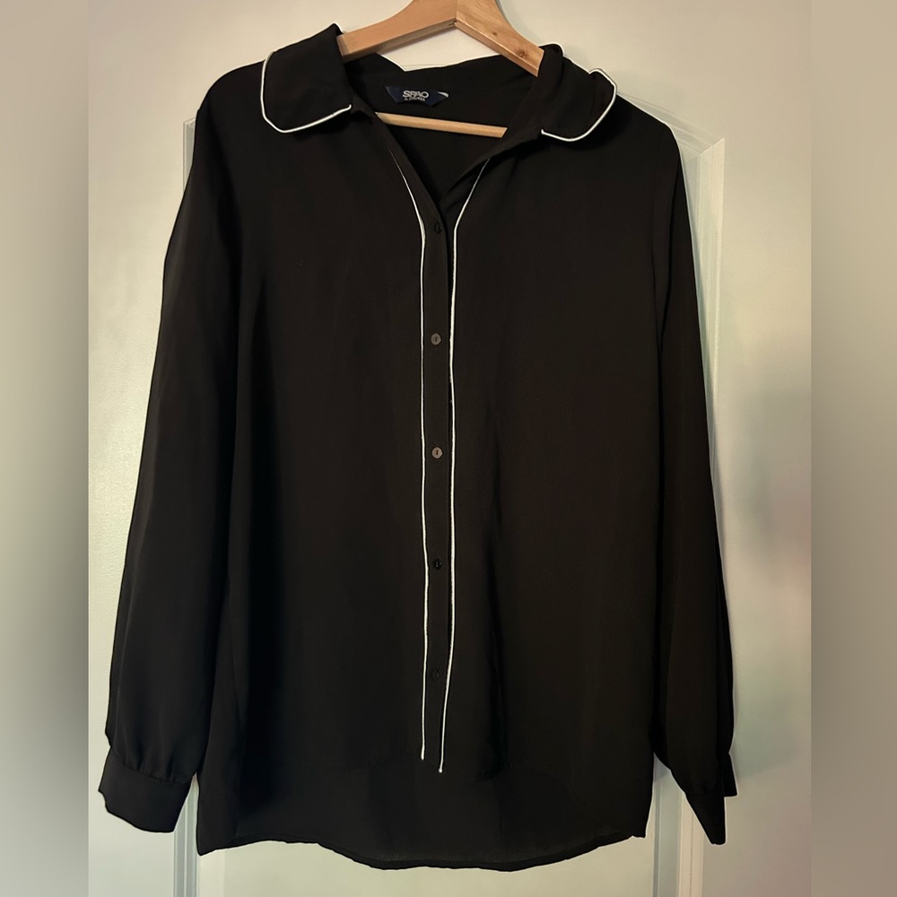 Black and white blouse